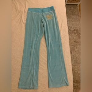 Light Blue Juicy Couture Preppy Royalty Velour Pants